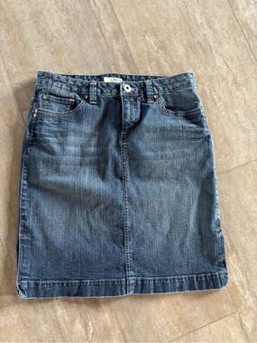 Cotton Tint Classic Denim Skirt - Blue